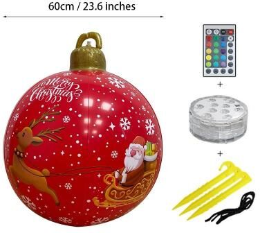 Uplift Essentials 24 Inch Outdoor Waterproof Inflatable Christmas Ornament Ball style H