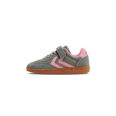 Sneaker HUMMEL "VM78 CPH JR", Mädchen, Gr. 35, atmungsaktiv, grau (shadow, pink nectar), Leder, Mesh, Schuhe Sneaker, mit elastischen Schnürsenkeln, niedrige Schuhhöhe