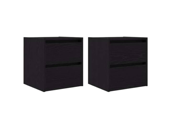 LKJephalotrop Wand-Nachttische 2er Set Schwarz Eichen-Optik 38x34x40 cm Platzsparende Hängeschränke fürs Schlafzimmer mit Schublade aus Holzwerkstoff bieten praktischen Stauraum an der Wand.