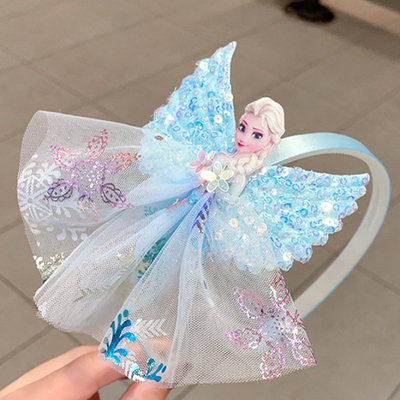 Inspire Daily Merch Elsa Princess Hairpin Accessories Disney Frozen Wig Braid Hair Clip For Girls Anime Cartoon Toys Baby Gifts blue
