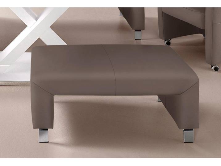 Polsterhocker EXXPO - SOFA FASHION Intenso, Hocker, modern , grau (taupe), B:100cm H:50cm T:53cm, NaturLeder;Strukturstoff (Zusammensetzung: Polyester 100%);Luxus-Microfaser (Zusammensetzung: Aufgeflockte 100% Polyester Schicht mit Prägung);Cord (Zusammensetzung: Polyester 100%), Hocker, Polsterhocker, hohe Bodenfreiheit, frei im Raum stellbar, hoher Sitzkomfort