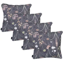 Natura Punto, Dekokissen, Deko-Kissen Outdoor, Blumenmuster, 4er-Set (50 x 50 cm)