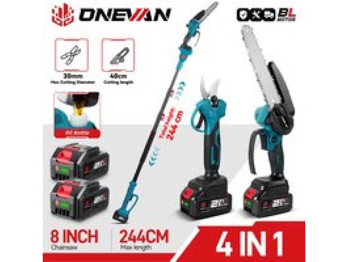 ONEVAN Draadloze Akkuboormachine 8-Inch Kettingzaag Elektrische Takkenzaag voor Hoge Takken Tuiniergereedschap voor Makita 18V Batterij