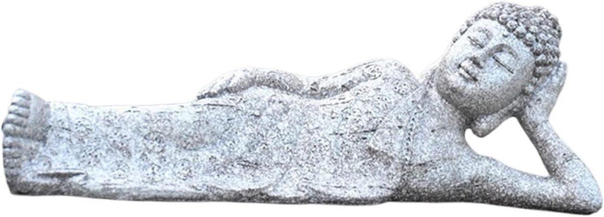 Grijs Boeddhabeeld Decoratie Zen Beeldje Ornament - 31 x 9 x 11 cm