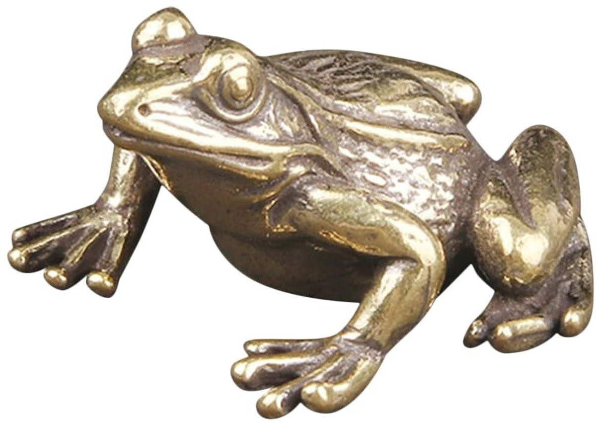Cosensi Antieke Kikkerviguurines Goudkleurig Brass Tafeldecoratie