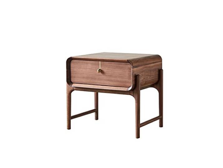 YCCHAH Bett mit Stauraum Nordic Nussbaum Nachttisch Schlafzimmer Schublade Kreativer Retro Wohnzimmer Desktop
