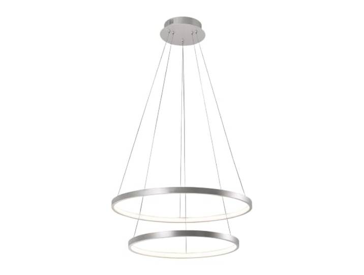 LeuchtenDirekt LED Deckenleuchte CIRCLE silber, warmweiße Lichtfarbe D=50cm