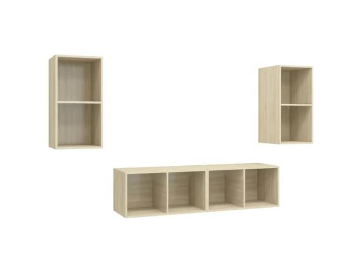 Helloshop26 4 Stück TV-Möbel Wand Möbel Sonoma Eiche Praktische Aufbewahrung Zeitgenössischer Stil 37x37x72cm aus Holz 02_0055119