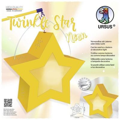 URSUS Laternenzeit Twinkle Star Neon, leuchtgoldgelb