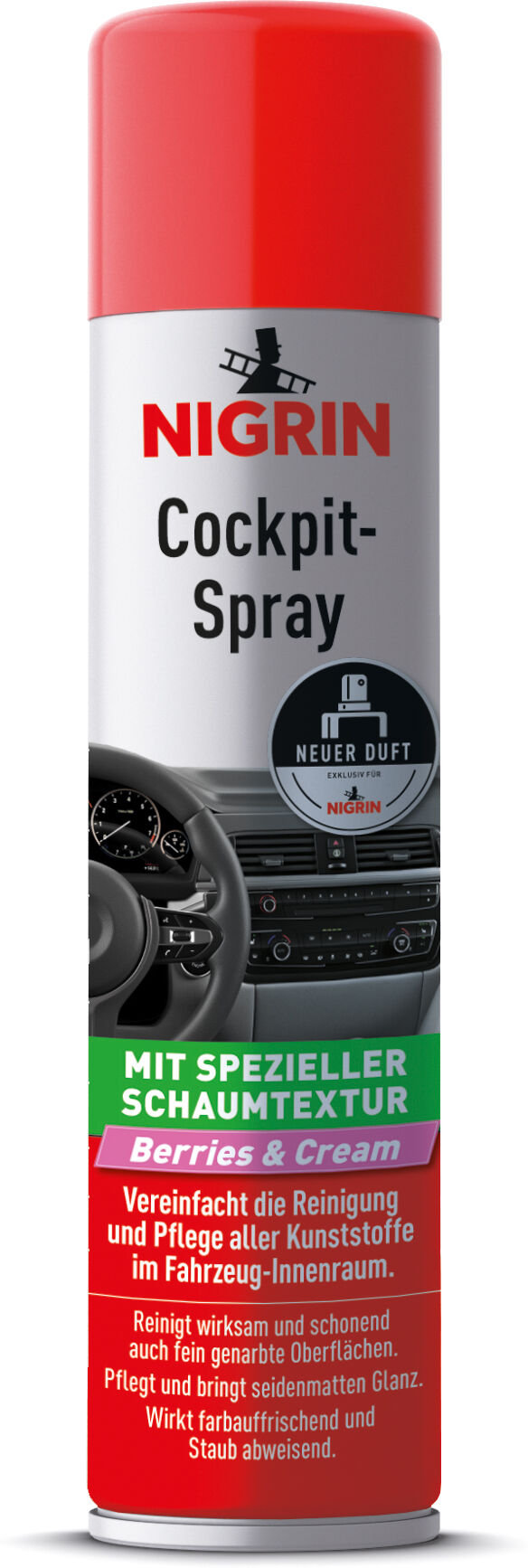 Nigrin Kunststoffpflegemittel Cockpit-Spray Berries & Cream [400 Ml] 20442 0.4l
