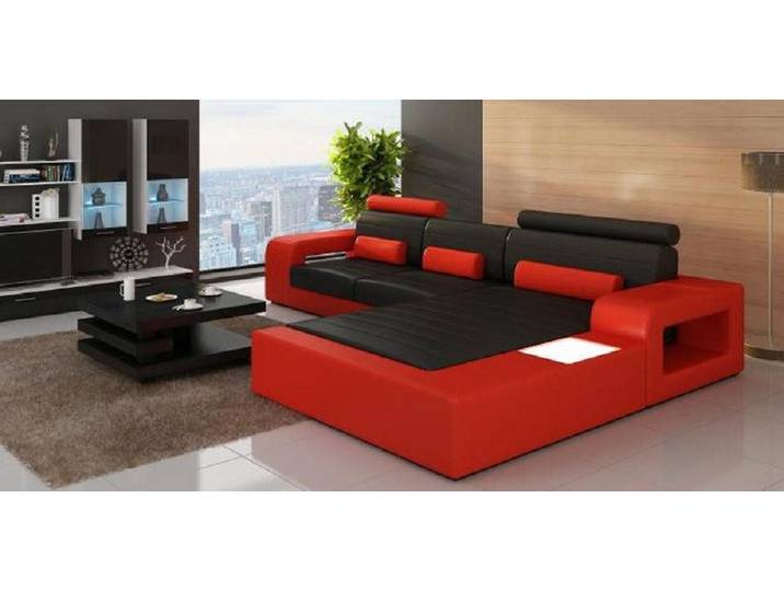 Xlmoebel Ecksofa Individualisiertes Leder-Ecksofa mit USB-Anschluss, Ecksofa, Hergestellt in Europa