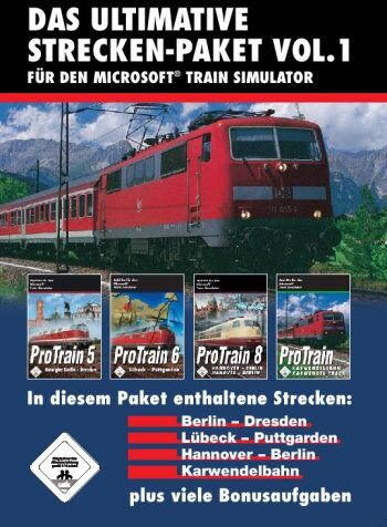 Blue Sky Interactive - Train Simulator - Das ultimative Strecken-Packet Vol. 1 (ProTrain 5 Berlin - Dresden / ProTrain 6 Lübeck - Puttgarden / ProTrain 8 Hannover - Berlin / ProTrain Karwendelbahn) - Preis vom 09.10.2026 07:28:09 h