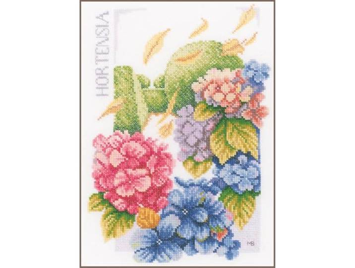 Set met telpunt, hortensia,