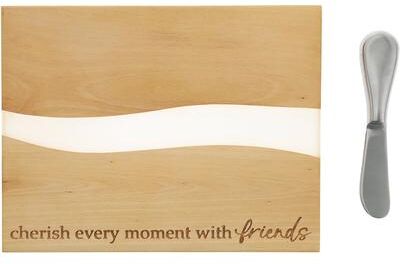"Pavilion Friends Wood & Resin Cheese/Bread Board Set - 9"""