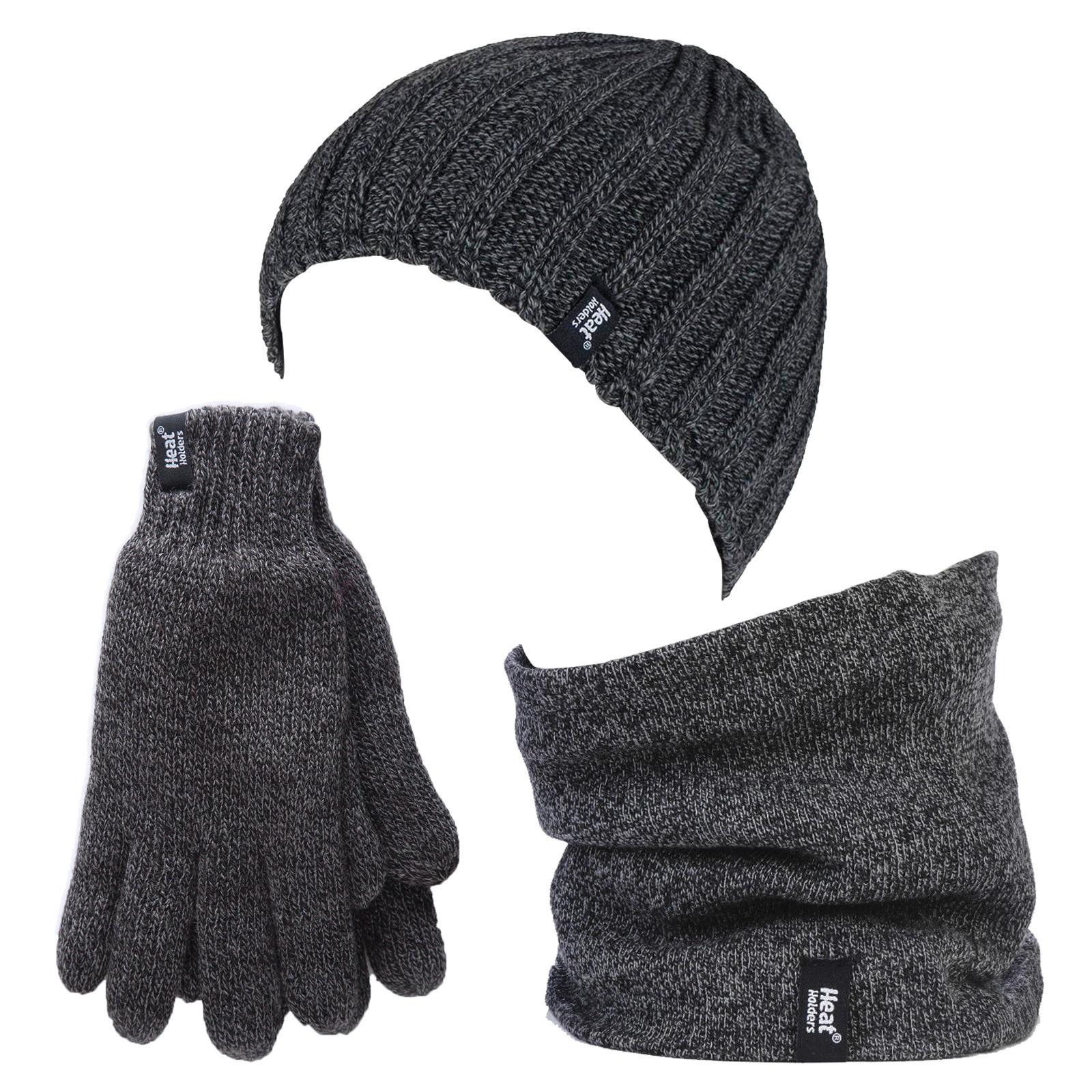 Heat Holders - Thermische Wintermütze, Halswärmer und Handschuhe aus Fleece für Männer - Grau