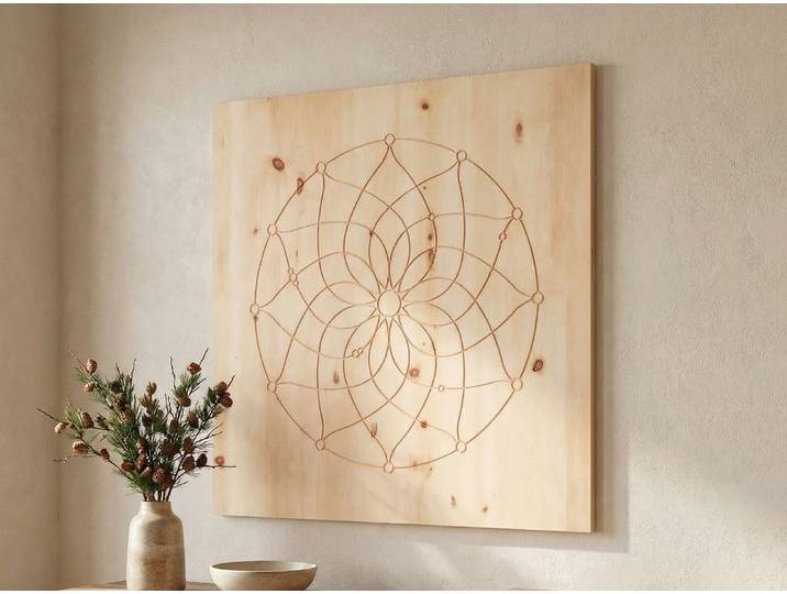 Wandbild aus Zirbe „Traumfänger“ Zirbe