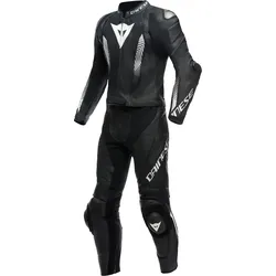 Dainese Laguna Seca 5, Lederkombi 2tlg. - Schwarz/Schwarz/Weiß - 54