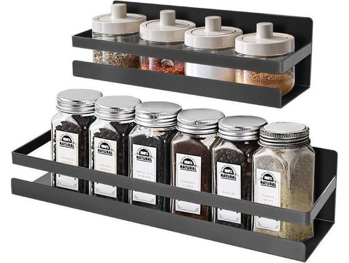 Uten Lot de 2 Étagères à Épices Magnétiques – Rangement pour Réfrigérateur sans Perçage Étagère Réfrigérateur Magnétique