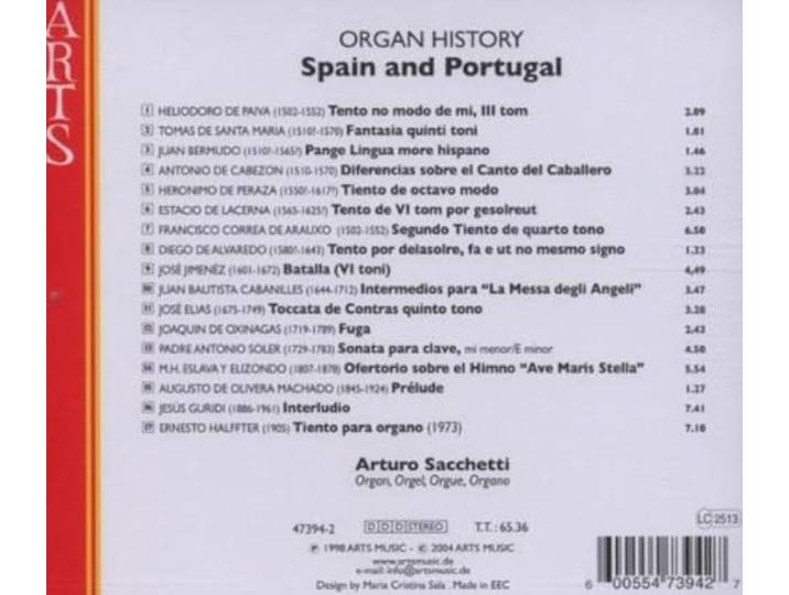 Arturo Sacchetti - Organ History, Volume 10: Spain, Portu