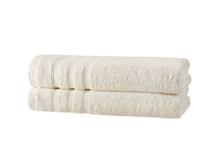 2er-Set Duschhandtücher, 50% Bambus & 50% Baumwolle, 70 x 140 cm, natur
