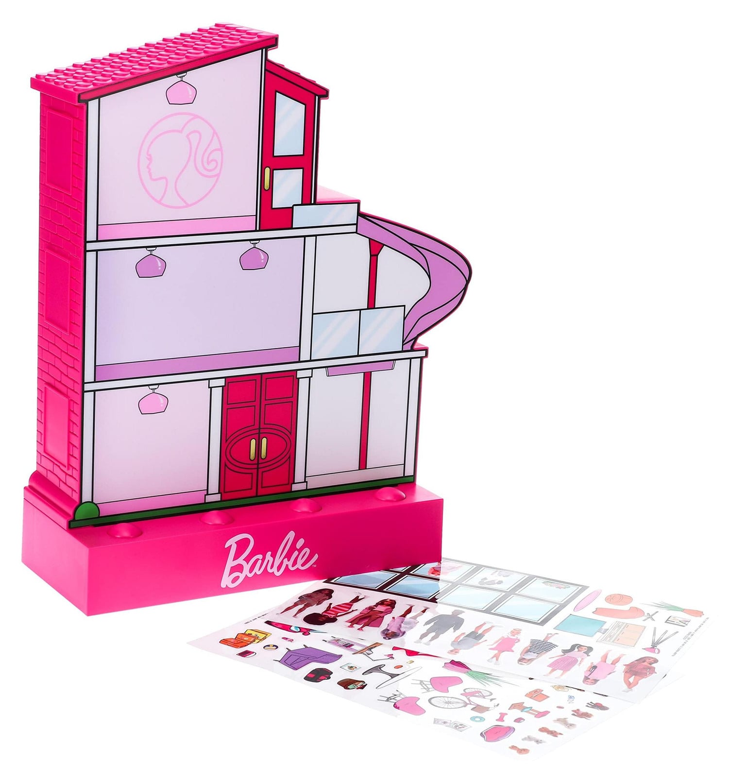 Paladone Barbie Dreamhouse Sfeerverlichting met Stickers, B/D/H: 25 x 9 x 30 cm