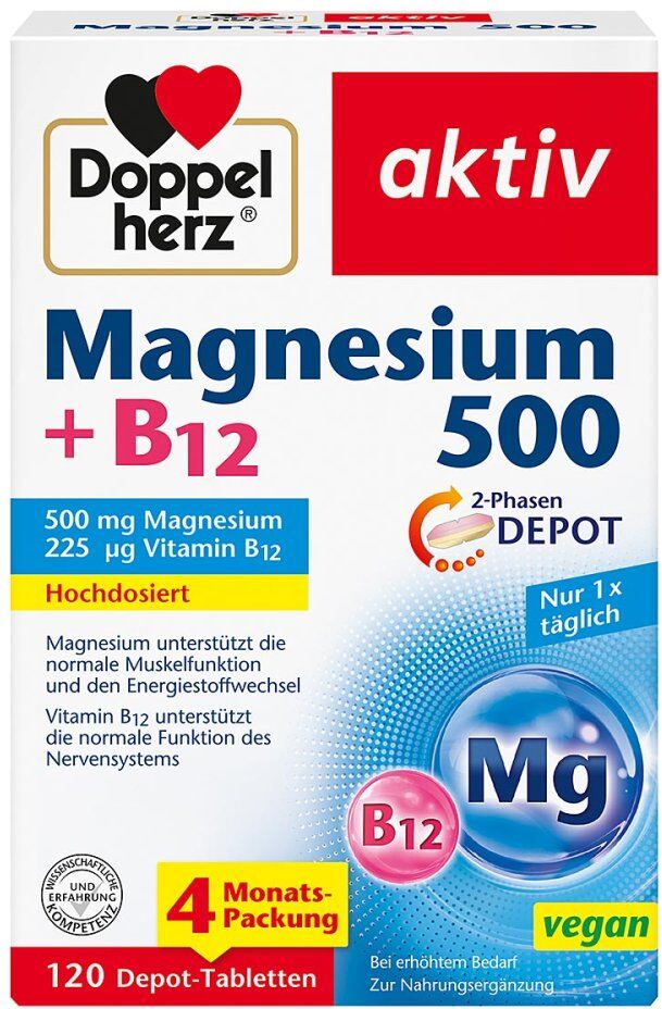Doppelherz Magnesium 500+b12 2-phasen Depot Tabletten 120stk