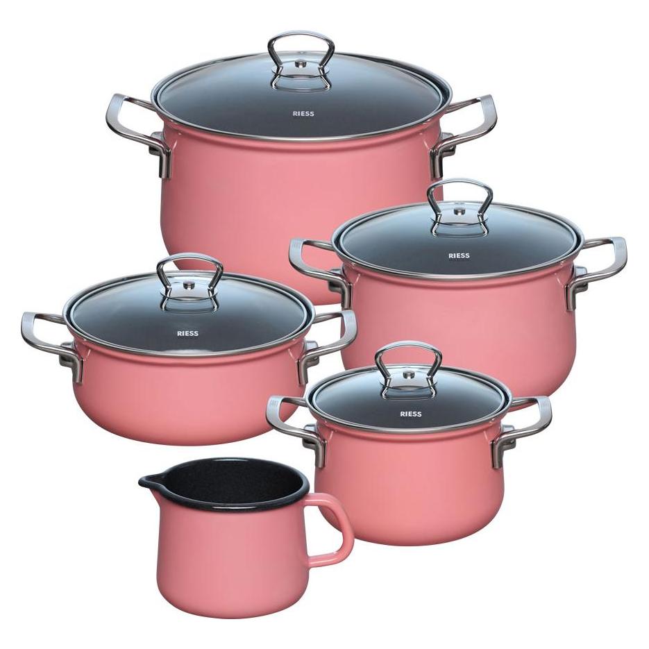 Riess Kochgeschirr Set 5-tlg. Design NOUVELLE Light Pink (B0CBQ4SB6J)