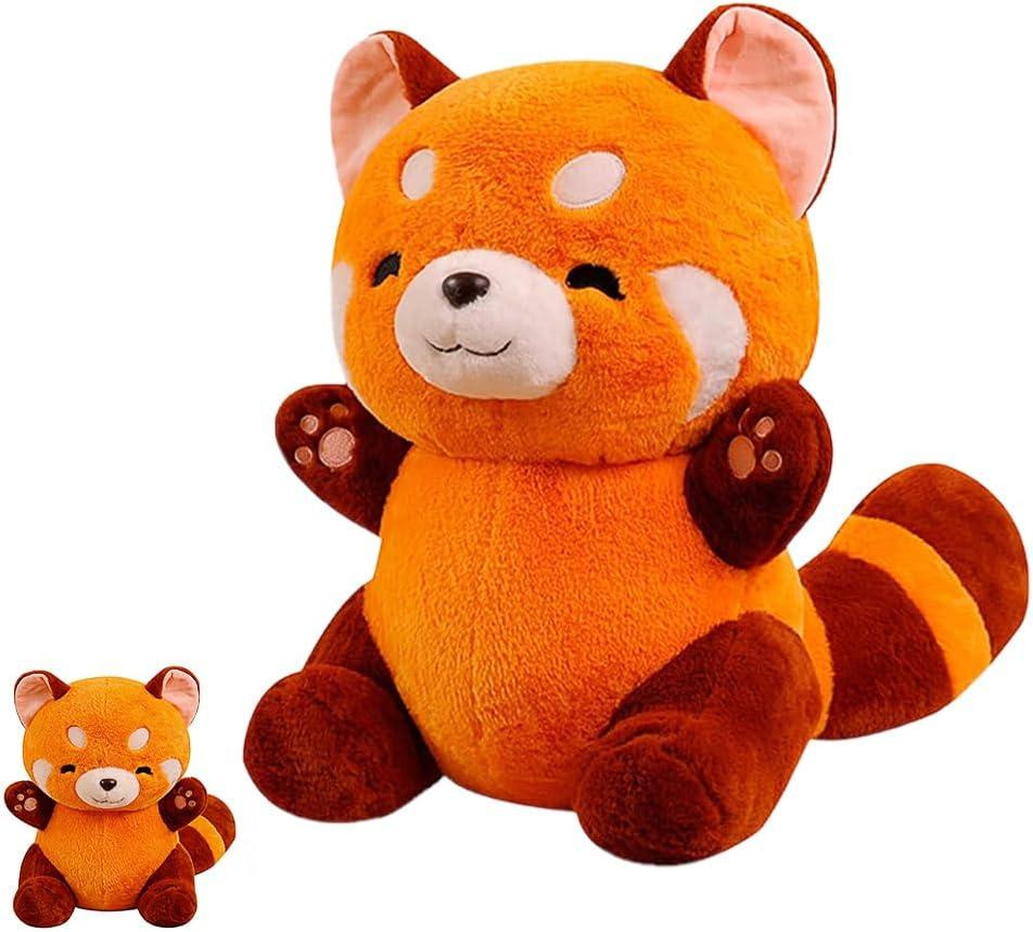 Rode panda knuffel van pluche, 23 cm