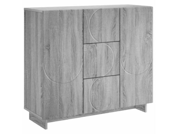 KPOTUERTU Sideboard Sonoma-Grau 85,5 x 31 x 75 cm Holzwerkstoff Moderner Stil, klare Linien, minimale Verzierung, rechteckige Form, Türen mit 90-Grad-Scharnieren, Schubladen