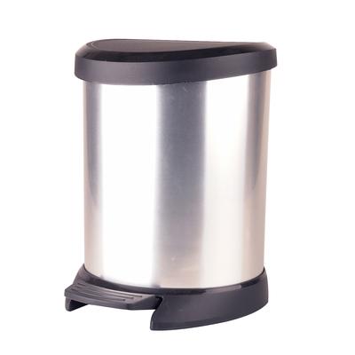 Curver Tretmülleimer Decobin 28 x 27,5 cm – 5 l Silber Kunststoff