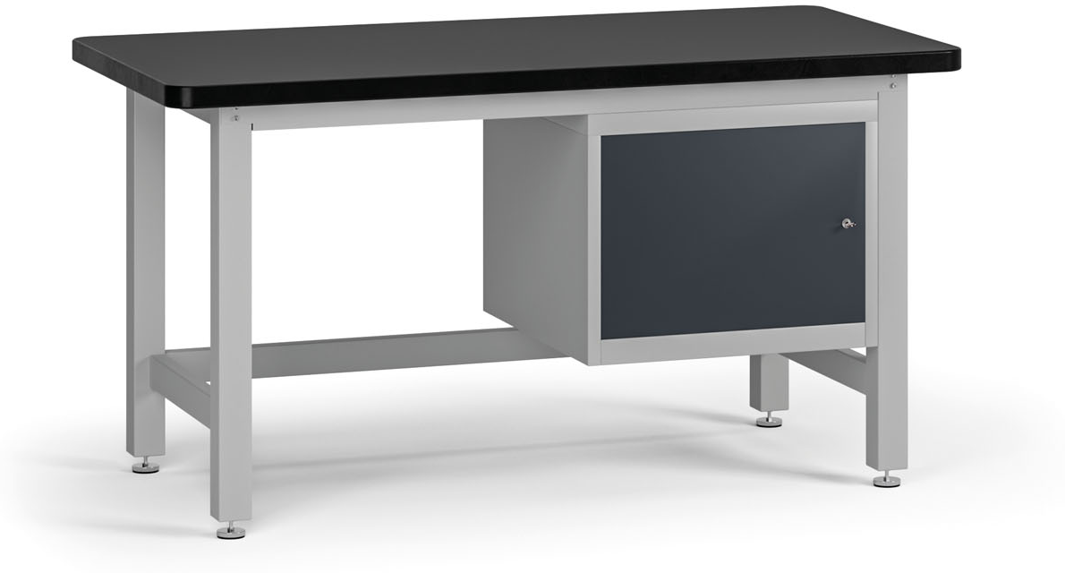 B2B Partner Werkbank G4 mit Schrank, 1500 x 750 x 800 mm, Graphit