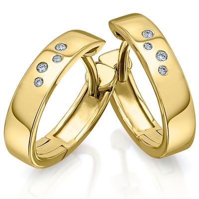 Paar Creolen ONE ELEMENT "0.04 ct Diamant Brillant Ohrringe Creolen", gold, Ohrringe, Damen, Damen, 0,04 mit Diamant, Diamanten Gelbgold 585 Gold, Diamanten, Gelbgold 585, Gold, Fein gearbeitet – edle Brillanz mit Diamantbesatz