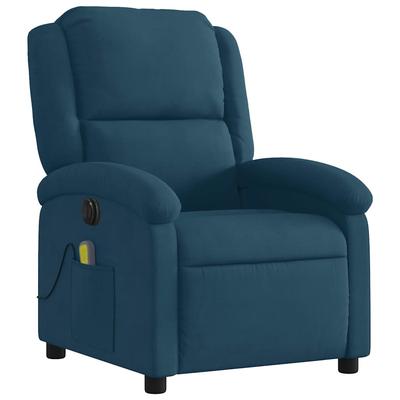 vidaXL Massagesessel Elektrisch Blau Samt