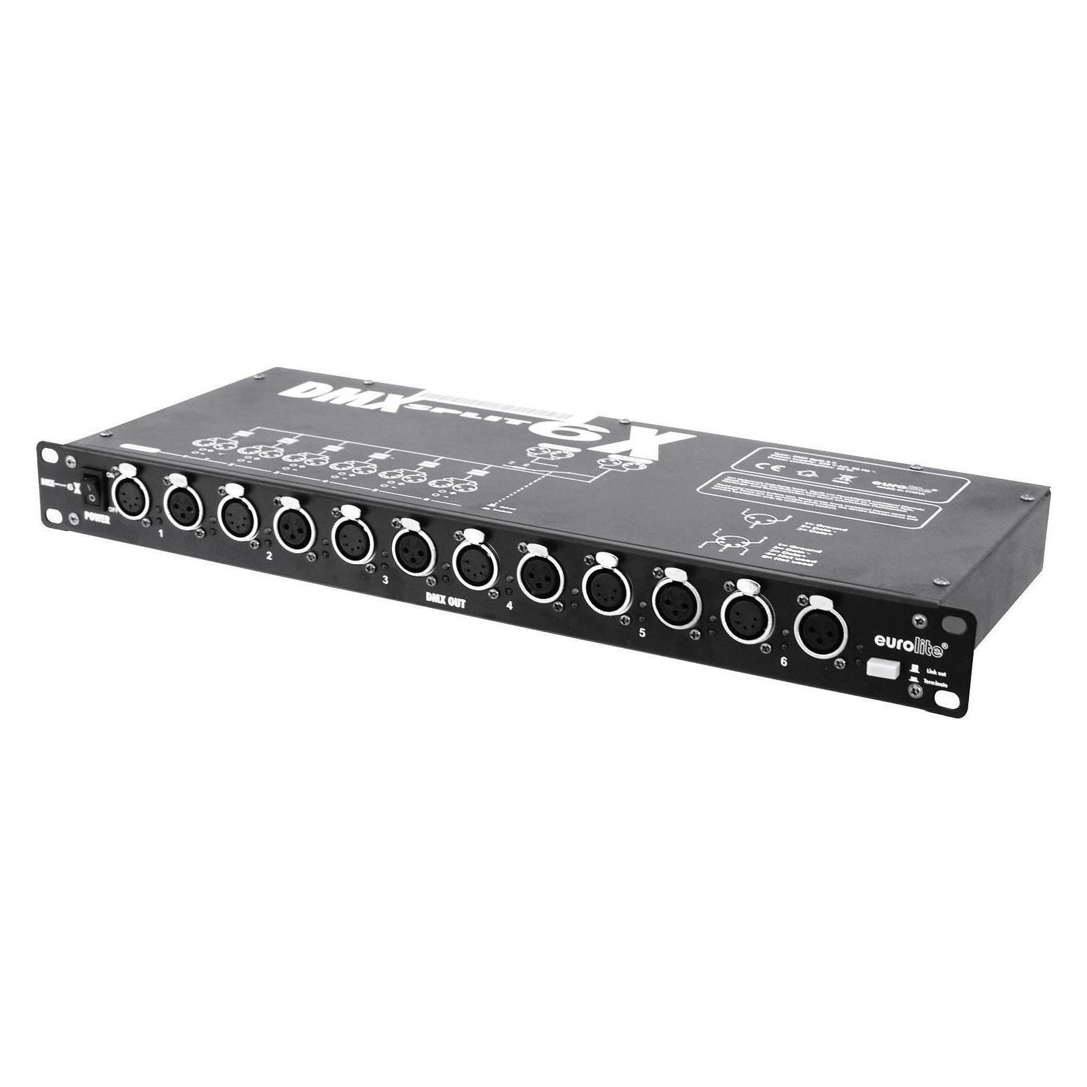 Eurolite DMX Splitter DMX Split 6X 6-Kanal 48,30cm (19") -Bauform (70064820)