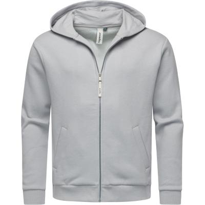 Sweatjacke RAGWEAR "Natten", Herren, Gr. L (52), weiß (grau), Material: 70% Baumwolle, 30% Polyester, Basic, lässig geschnitten hüftbedeckend, hoch geschlossener Ausschnitt, Ärmel ohne Ärmelschlitz Bündchen, Sweatjacken Sweatjacke, Weiche Herren...