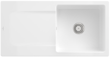 Villeroy & Boch 333602KG Siluet 60 Snow White Keramikspüle Excenterbetätigung Einbauspüle 60 cm Unterschrank