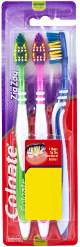 Colgate Zig Zag Toothbrush Medium 3 Pieces 3 Pieces