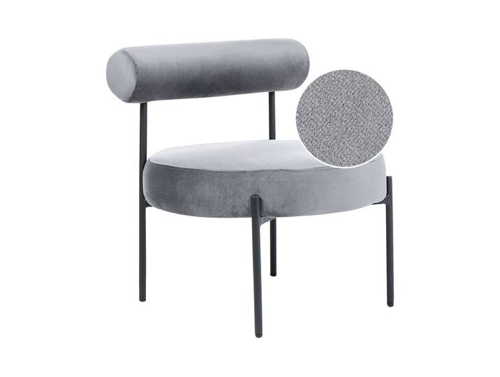 Fauteuil en velours gris h66