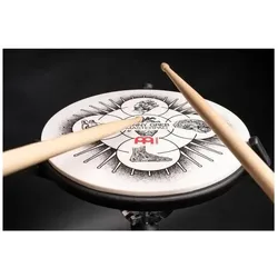 Meinl Übungspad Benny Greb 12 mit Drumsticks, Schlagzeug Zubehör, Weiss