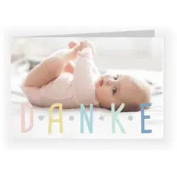 Dankeskarte Baby: HALLO mit Fotos