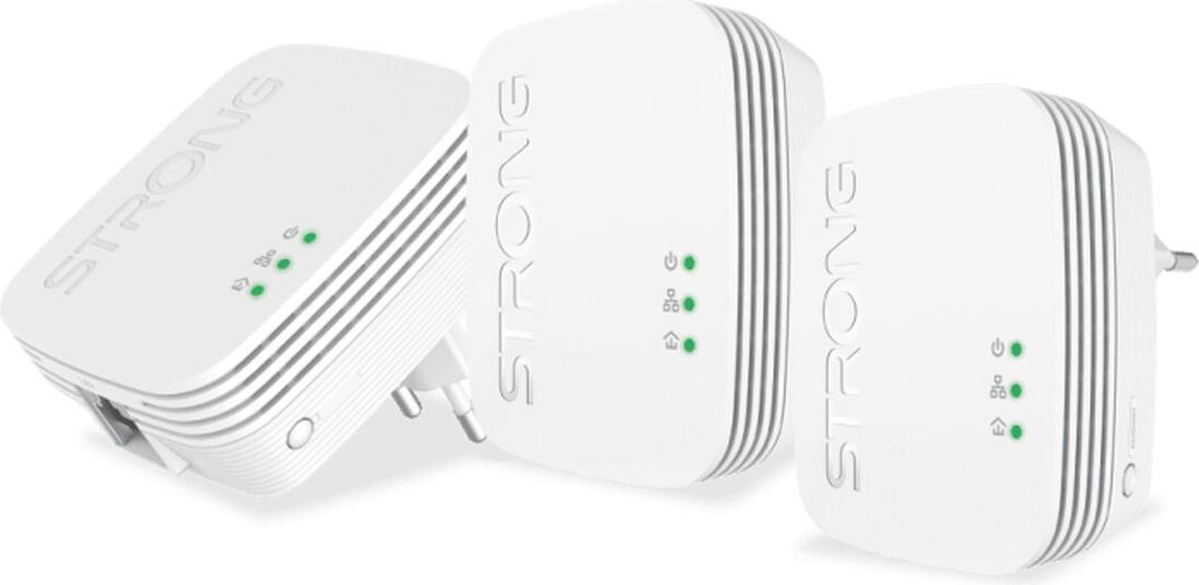 Strong Powerline 600 Triple Pack Mini Set, 600 Mbit/s, HomePlug AV Fast Ethernet