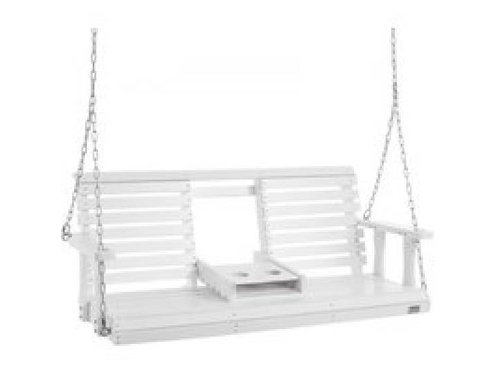 VEVOR Hollywoodschaukel Zedernholz, 1523x710x600mm, Terrassenschaukel für Hof und Garten, verbesserte Tragkraft von ca. 400 kg, robuste Schaukelstuhlbank mit Aufhängeketten für den Außenbereich, weiß