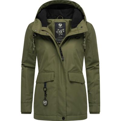 Winterjacke RAGWEAR "Jazmin Remake II Intl.", Damen, Gr. S (36), grün (olivgrün), Obermaterial: 100% Polyester. Futter: 100% Polyester. Wattierung: 100% Polyester, figurumspielend hüftbedeckend, hoch geschlossener Ausschnitt, mit Knopf...