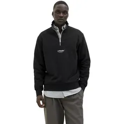 Jack & Jones Herren Sweatshirt JJESOHO SWEAT QUARTER ZIP - Relaxed Fit - 12278793 Black - M