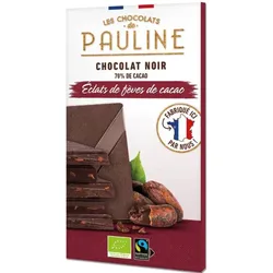 Les Chocolats de Pauline Dunkle Schokolade 70% Kakao mit Kakaonibs bio