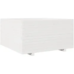 Helloshop26 - Hochbeet für Pflanzen Blumen Terrasse Garten 90 x 90 x 49,5 cm massives Kiefernholz weiß 02_0038057