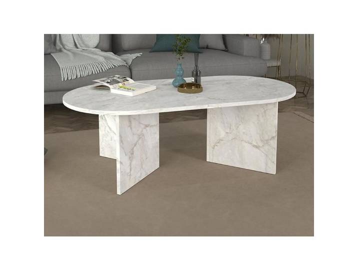 Table basse - Effet marbre blanc - TOPANIA