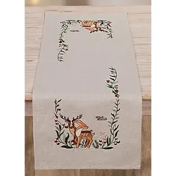 Stickläufer "Winterwald & Rehe"