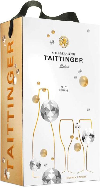 Pack Taittinger con 2 Copas - Exquisito Champagne Francés con Elegantes Copas Incluidas