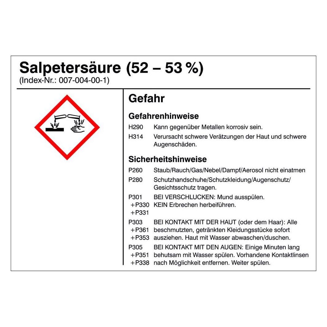 SafetyMarking Gefahrstoffetiketten G017 Salpetersäure 10. (21.B1200.17)